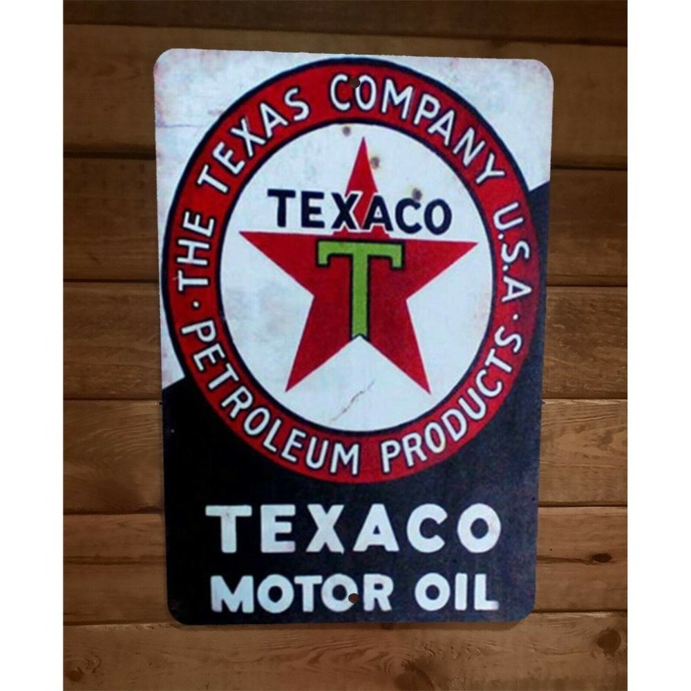 Vintage Look Texaco Motor Oil Ad The Texas Company USA 8x12 Metal Wall Sign